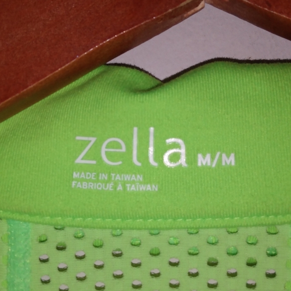 Zella M Highlighter Lime Mesh Running Wear Zip Jacket - Picture 3 of 3